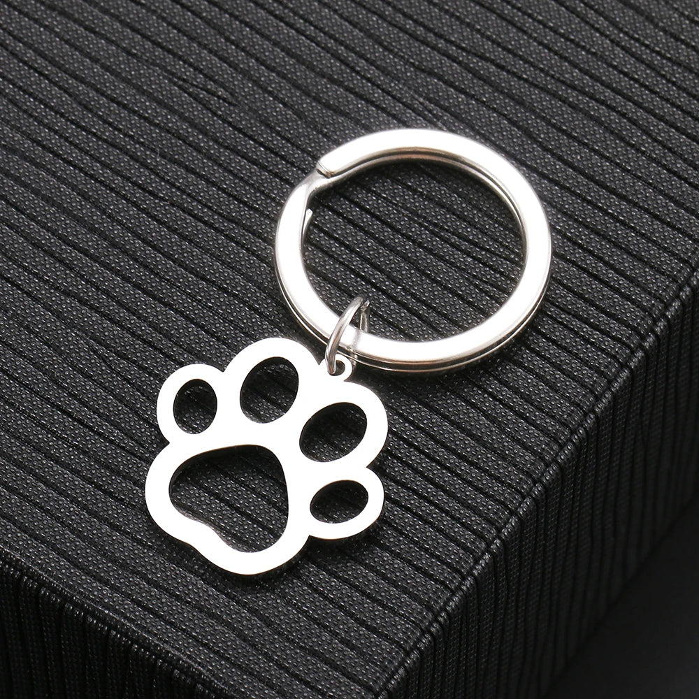 Stainless Steel Paw Keychain