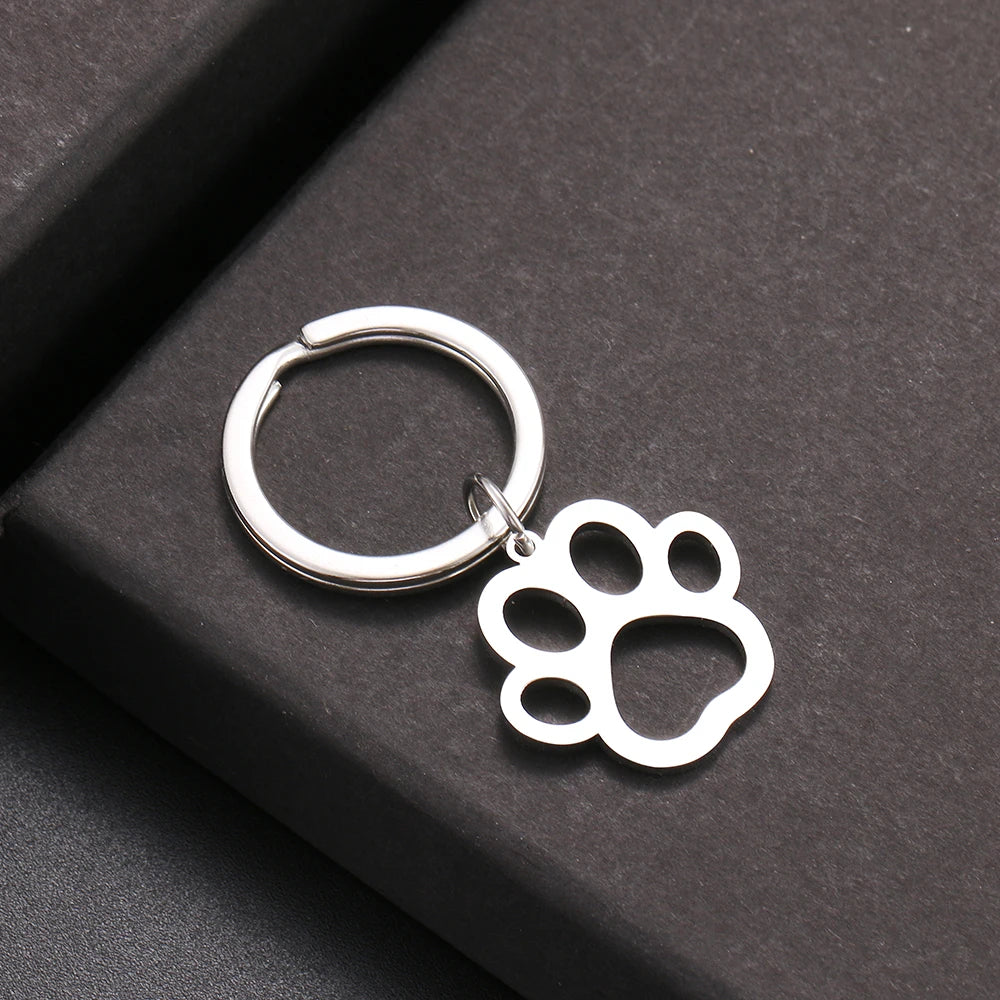 Stainless Steel Paw Keychain