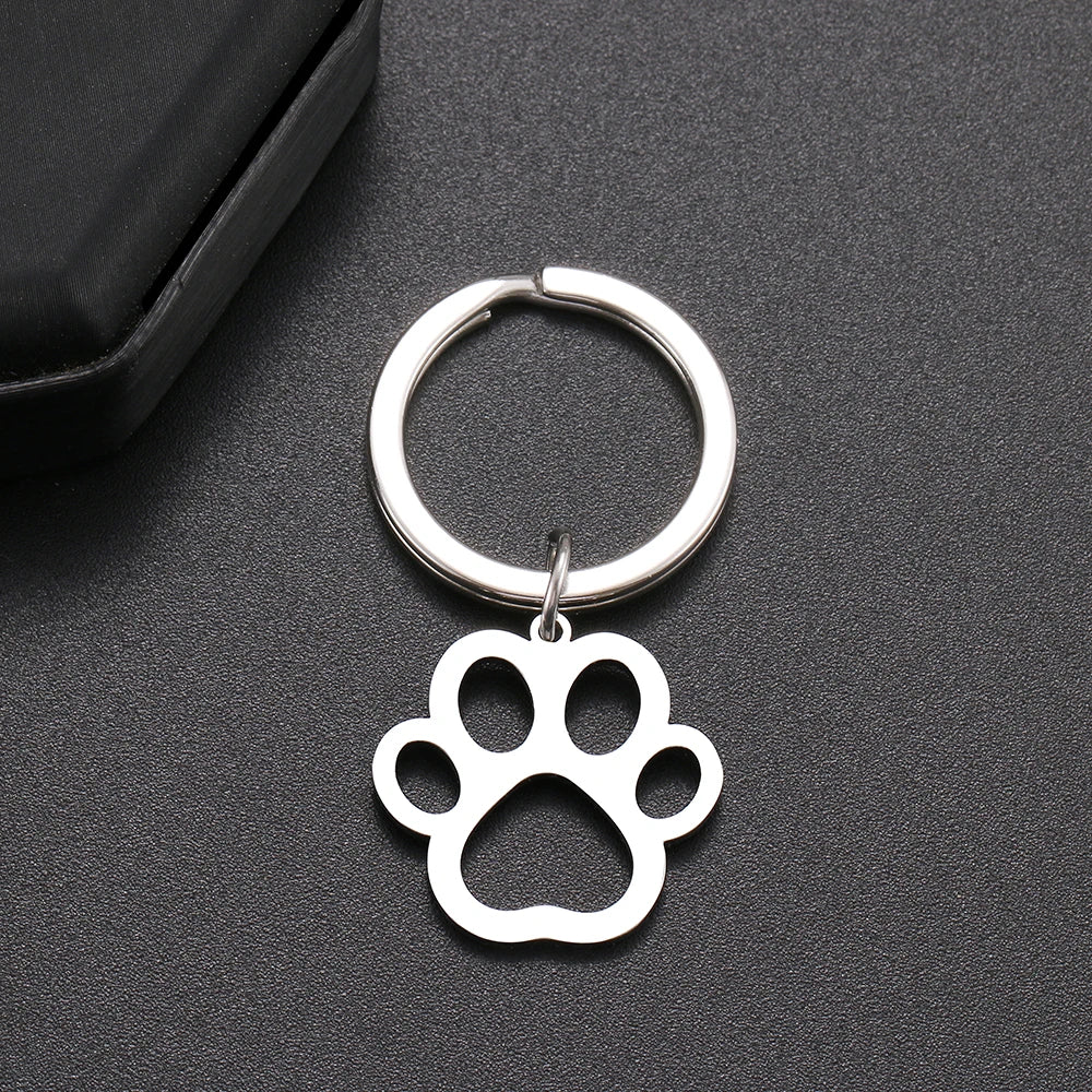 Stainless Steel Paw Keychain