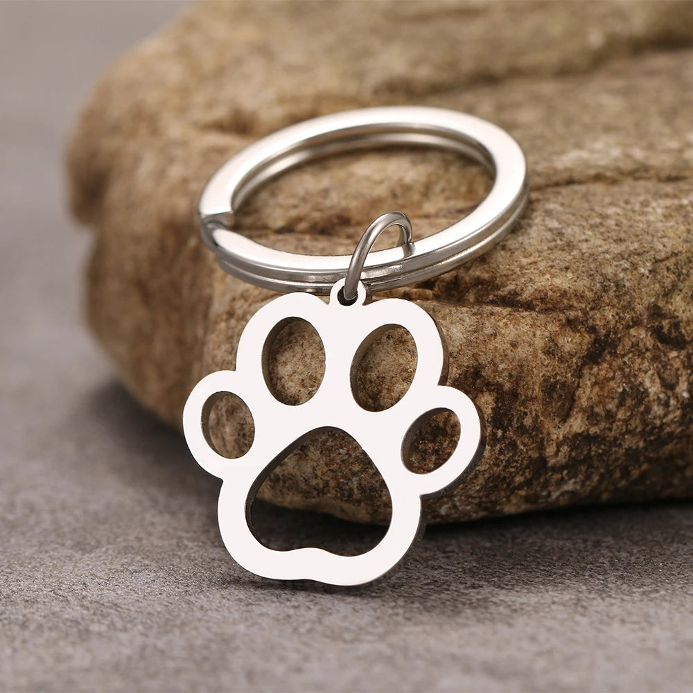 Stainless Steel Paw Keychain