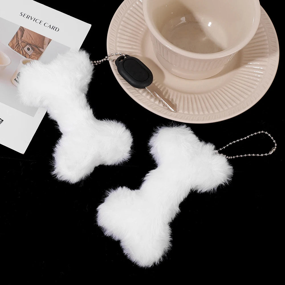 Dog Bone Plush Keychain