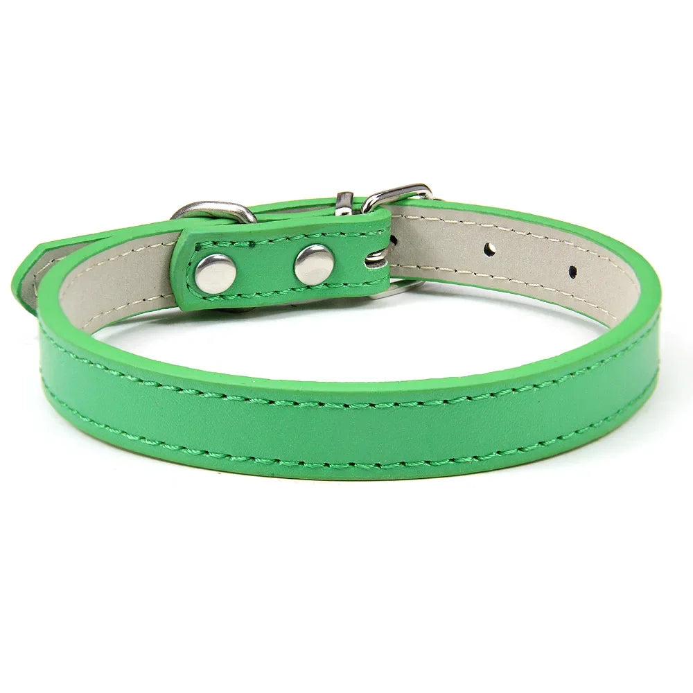 Soft Leather Solid Collar
