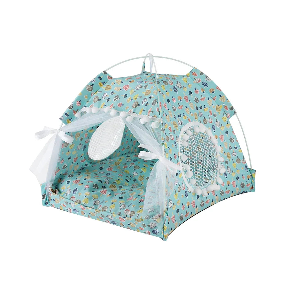 Floral Foldable Pet Tent House