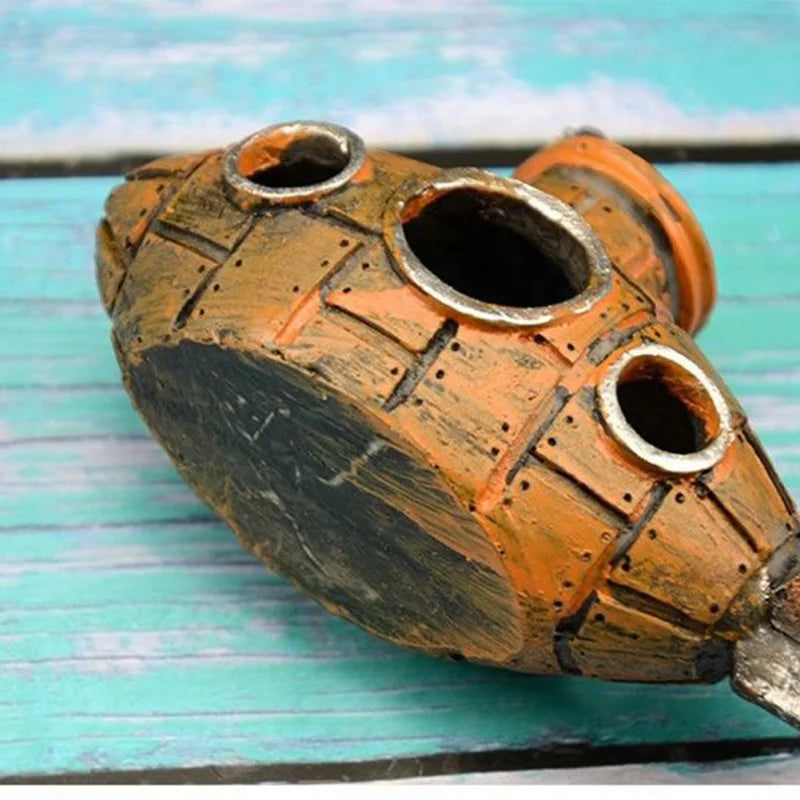 Resin Submarine Aquarium Cave