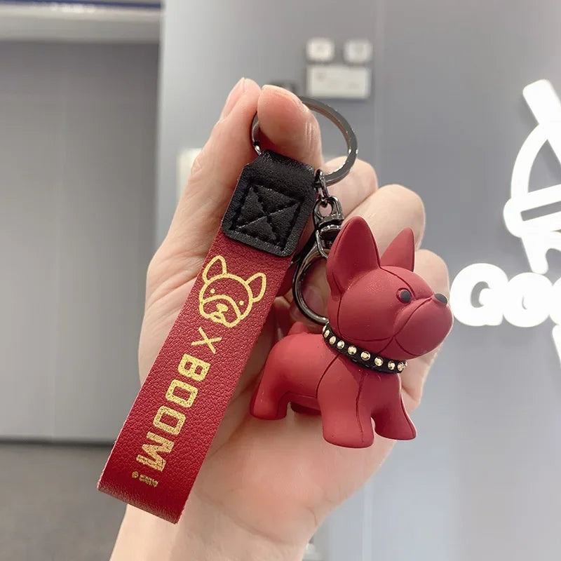PU Leather French Bulldog Keychain