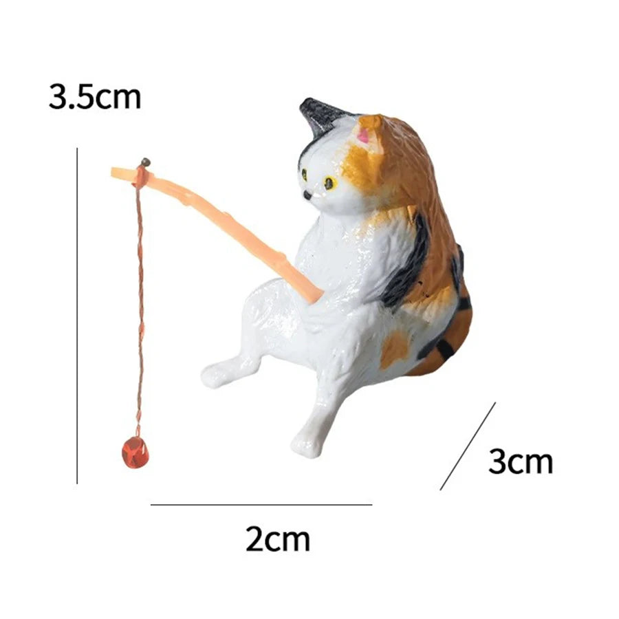 Fishing Cat Aquarium Figures