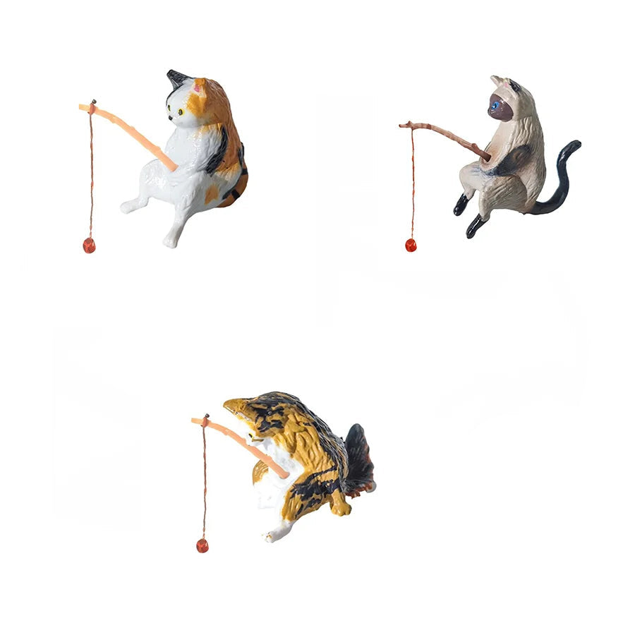 Fishing Cat Aquarium Figures
