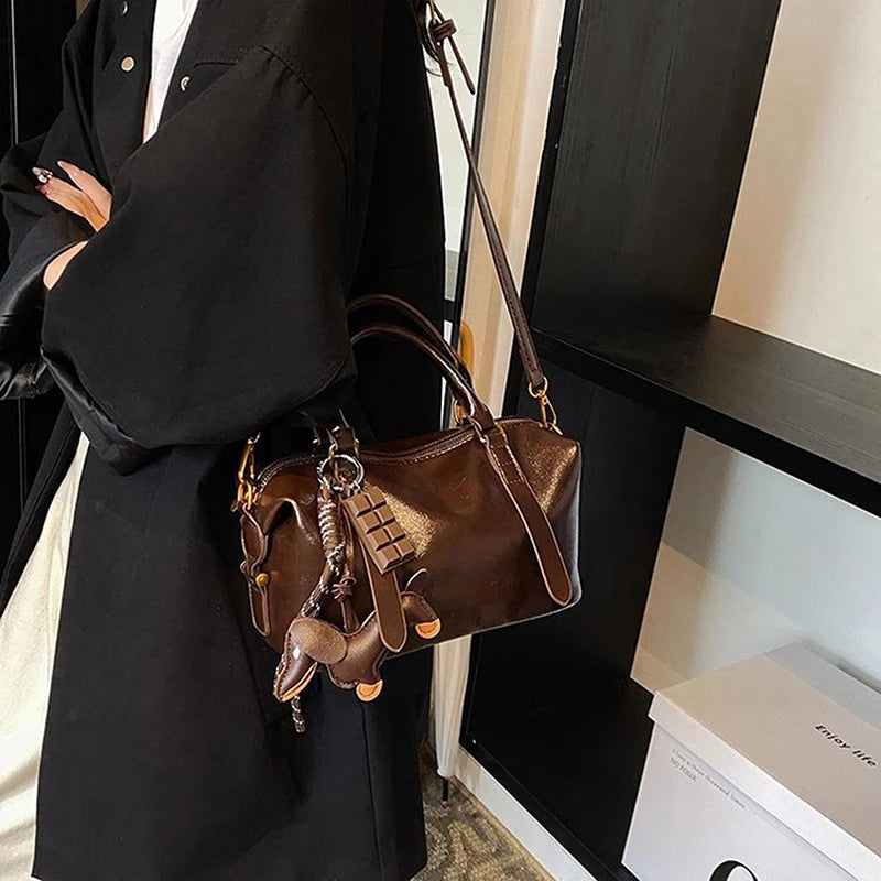 Leather Sausage Dog Keychain