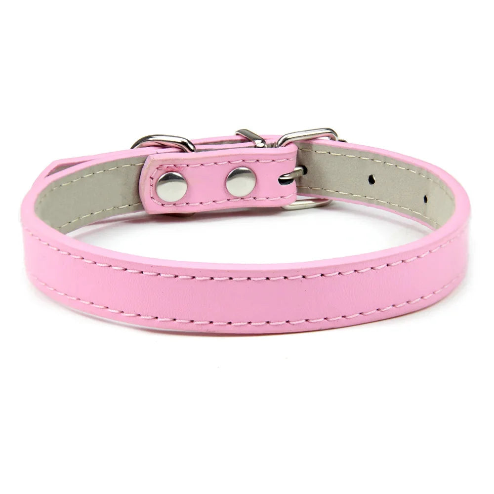 Soft Leather Solid Collar