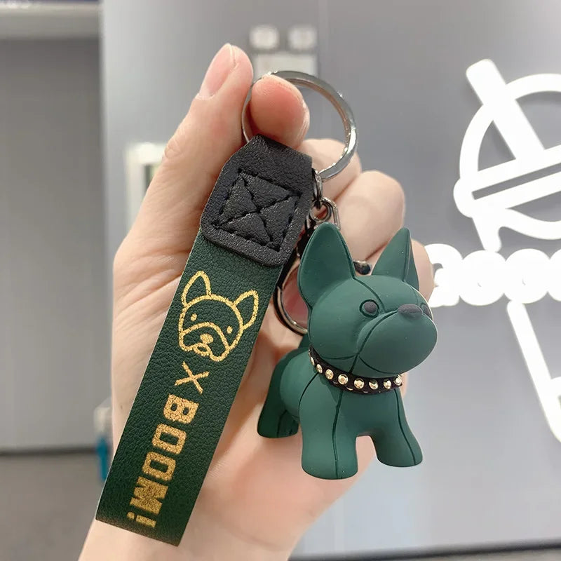 PU Leather French Bulldog Keychain