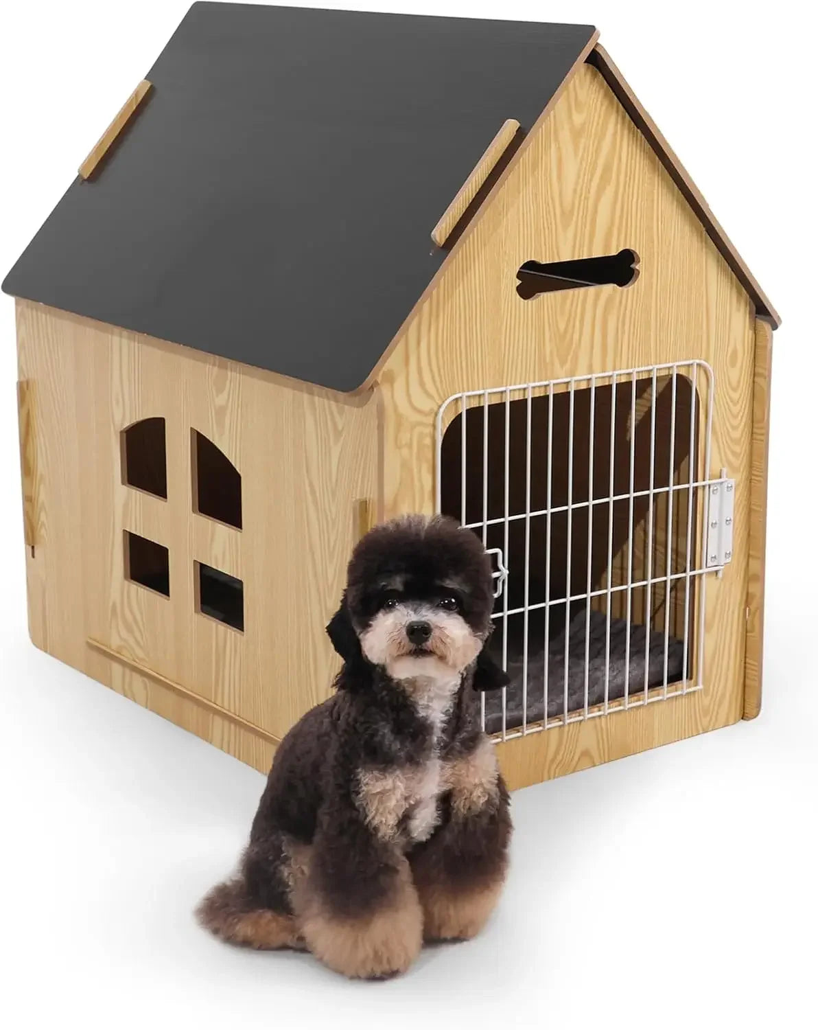 Wooden Kennel with Detachable Roof