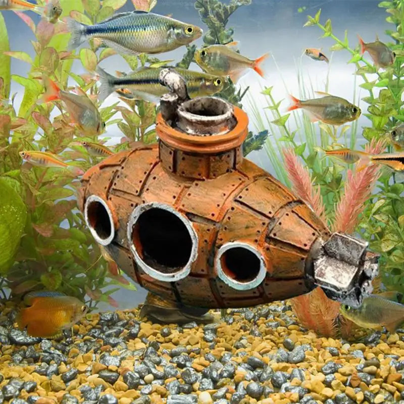 Resin Submarine Aquarium Cave