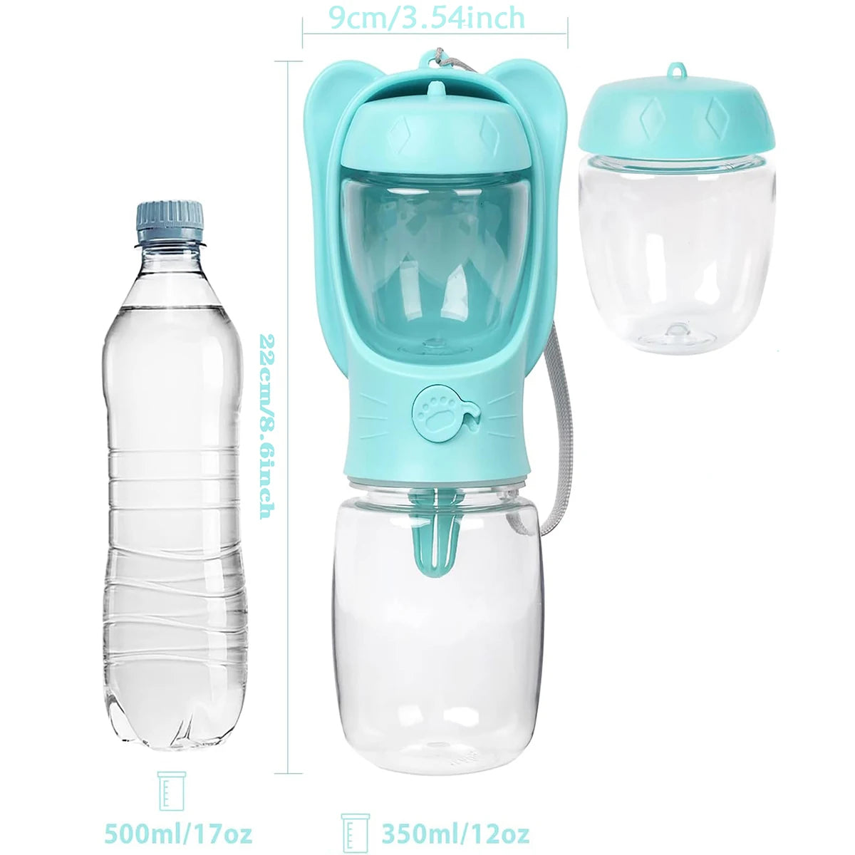 Water Bottle with Detachable Food Container