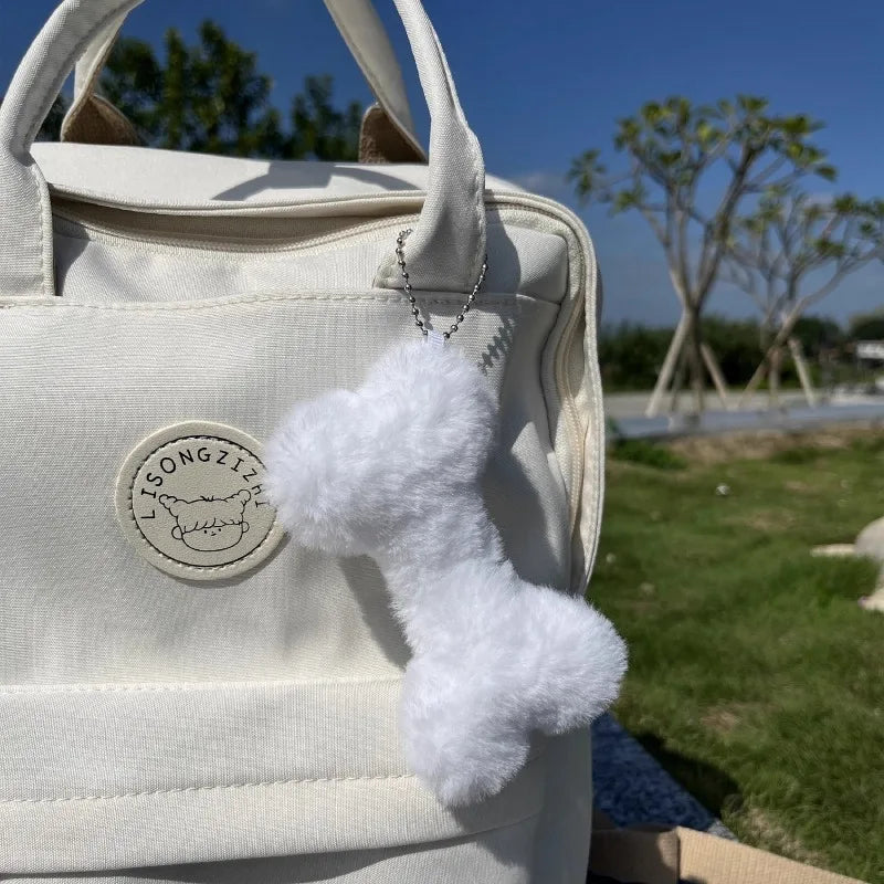 Dog Bone Plush Keychain