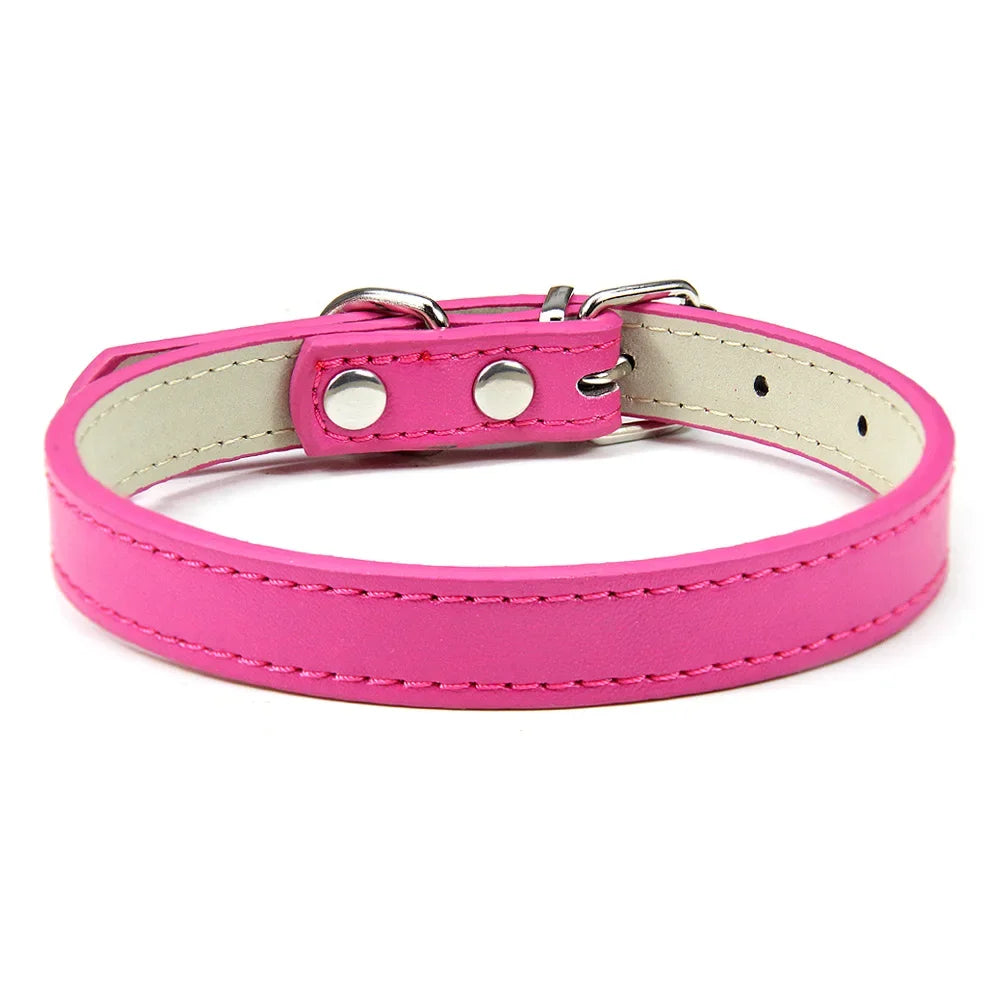 Soft Leather Solid Collar