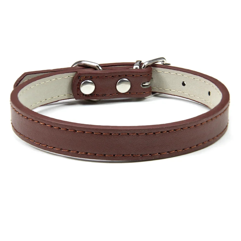 Soft Leather Solid Collar