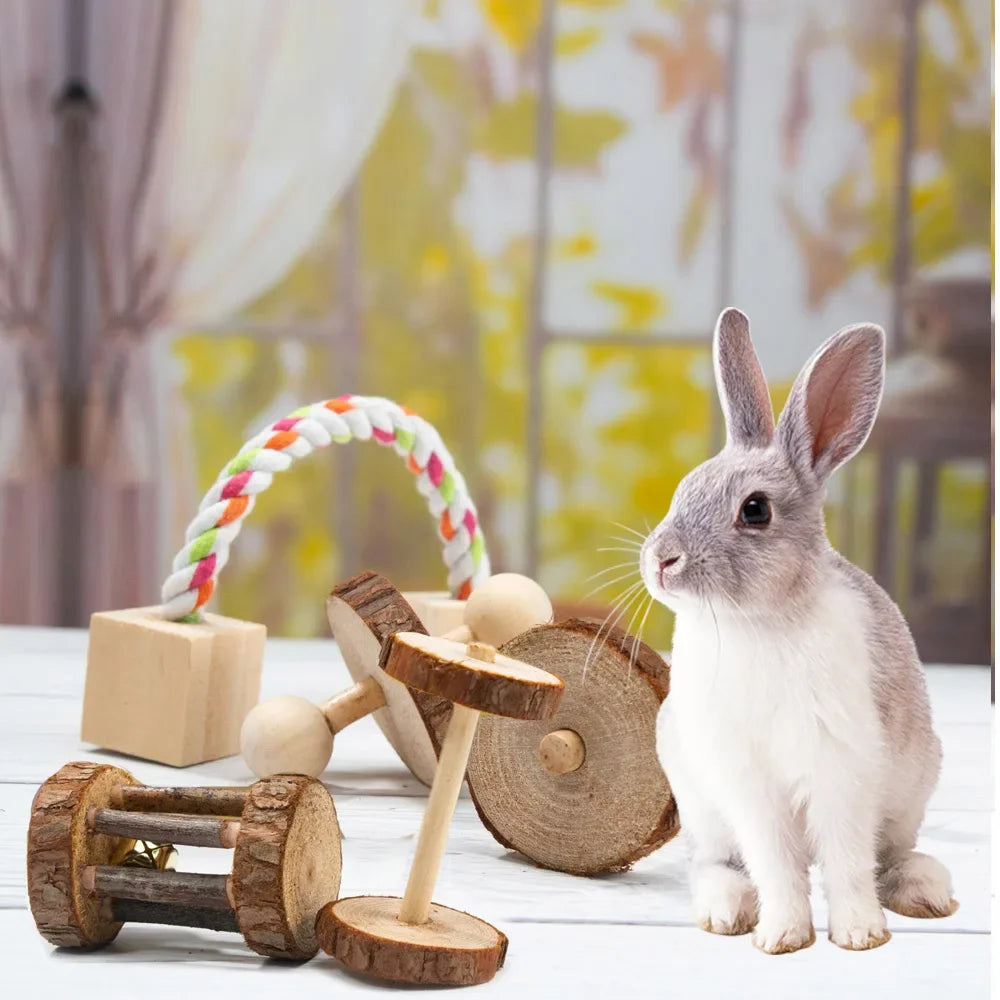 Wooden Rabbit Roller Toy