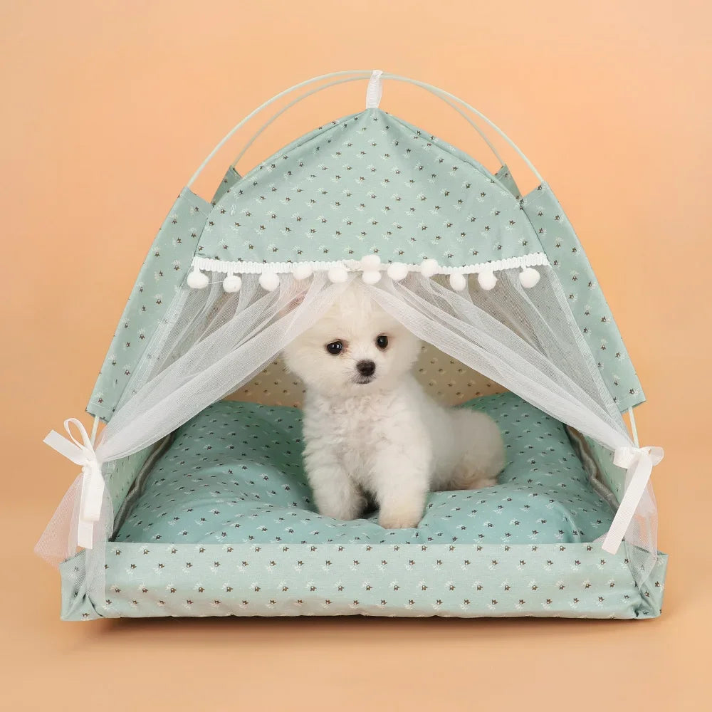 Floral Foldable Pet Tent House