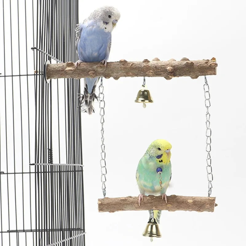 Double-Layer Parrot Stand Pole