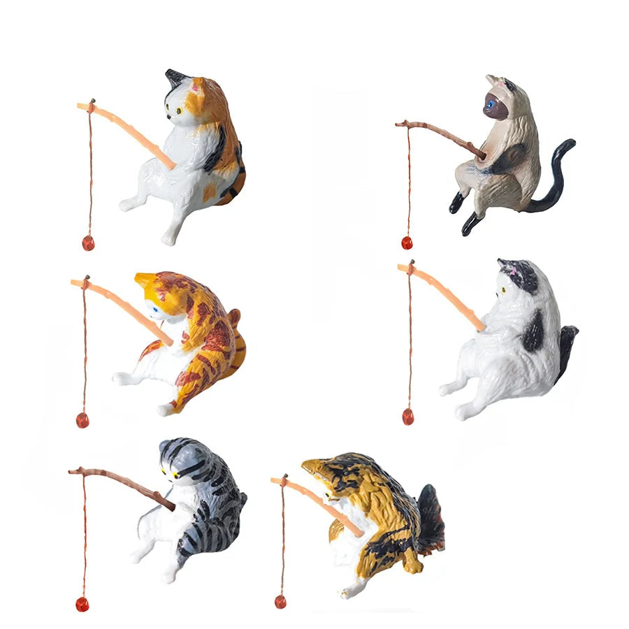 Fishing Cat Aquarium Figures