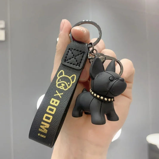 PU Leather French Bulldog Keychain