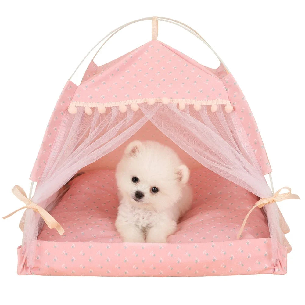 Floral Foldable Pet Tent House