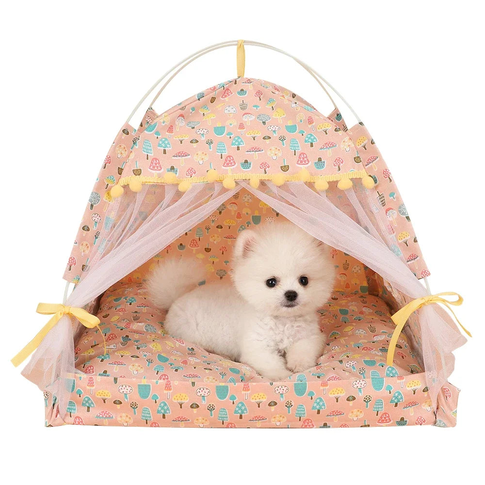 Floral Foldable Pet Tent House