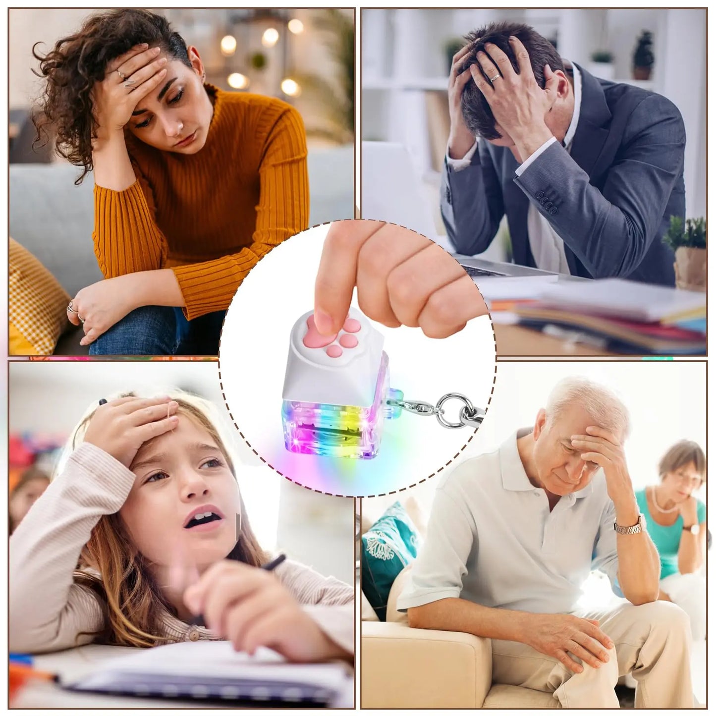 Paw Fidget Clicker Keychain