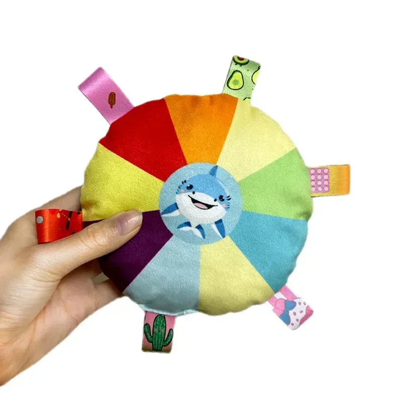 Rainbow Plush Dog Frisbee Toy