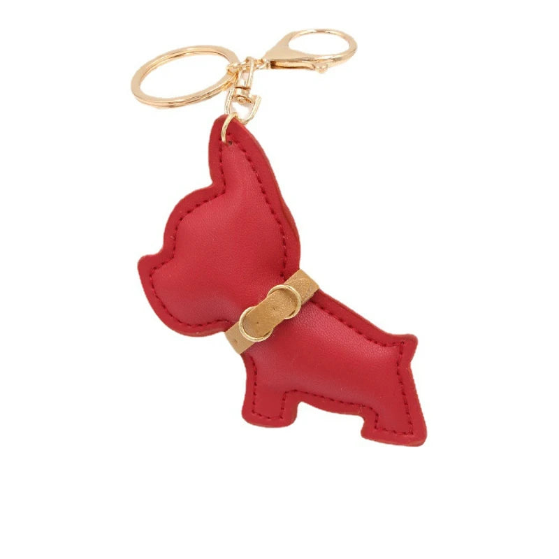 PU Leather French Bulldog Keychain 1