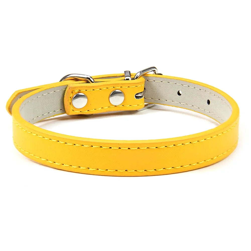Soft Leather Solid Collar