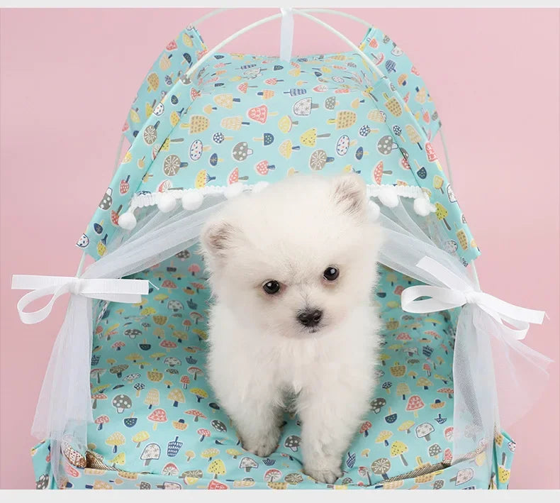 Floral Foldable Pet Tent House