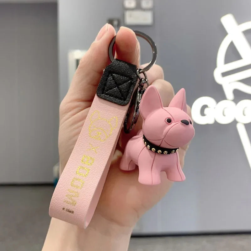 PU Leather French Bulldog Keychain