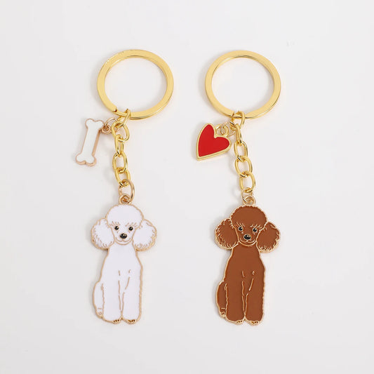 Metal Teddy Poodle Keychain