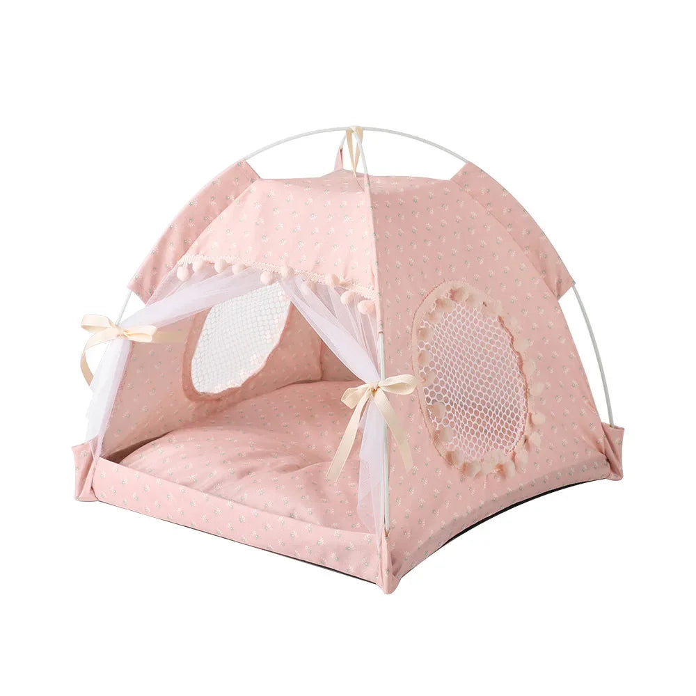 Floral Foldable Pet Tent House
