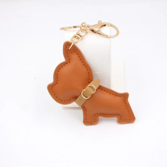 PU Leather French Bulldog Keychain 1