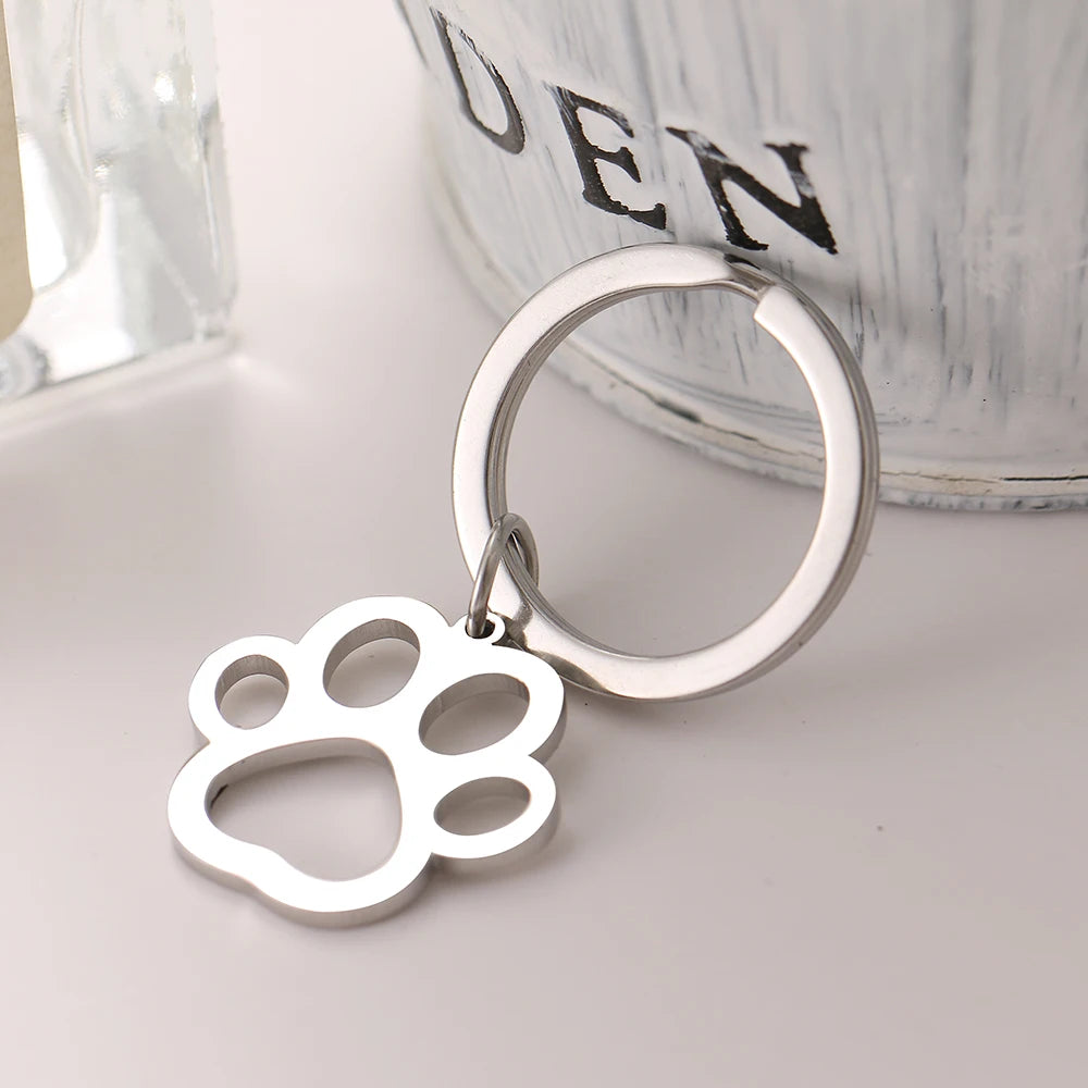 Stainless Steel Paw Keychain
