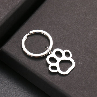 Stainless Steel Paw Keychain