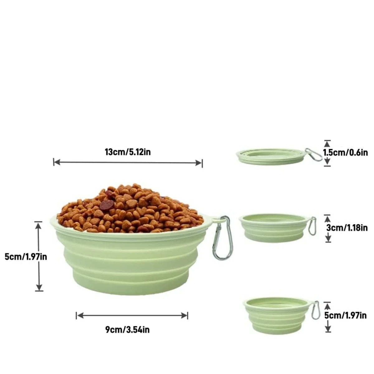 2PCS Collapsible Silicone Bowls with Carabiner