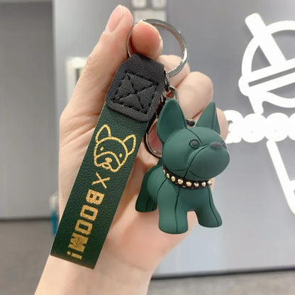 PU Leather French Bulldog Keychain