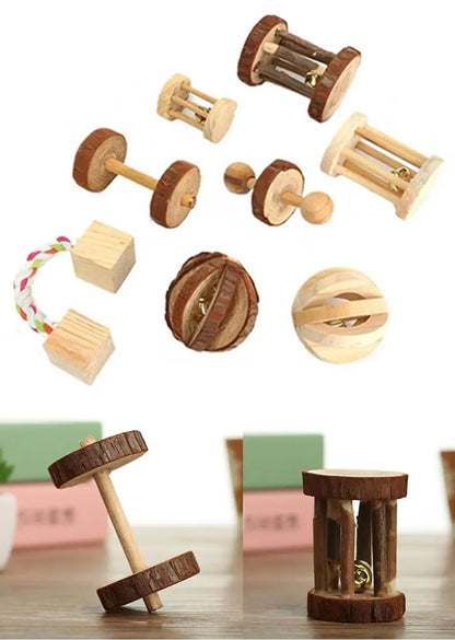 Wooden Rabbit Roller Toy