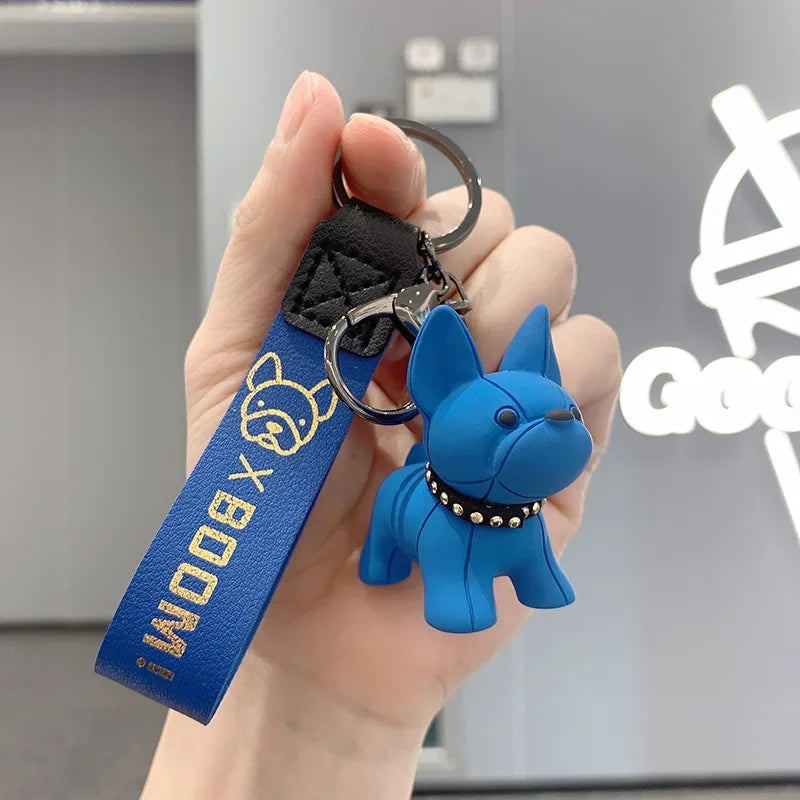 PU Leather French Bulldog Keychain