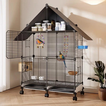 Wire Bird Cage with Storage