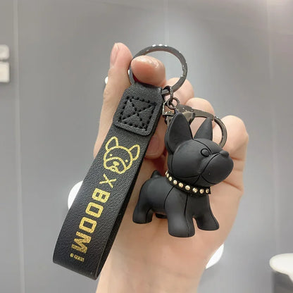 PU Leather French Bulldog Keychain