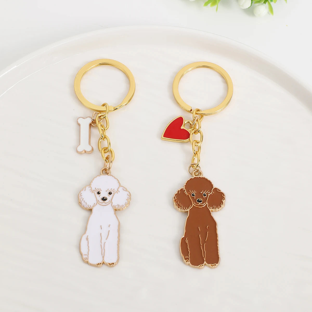 Metal Teddy Poodle Keychain