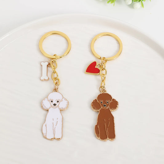 Metal Teddy Poodle Keychain
