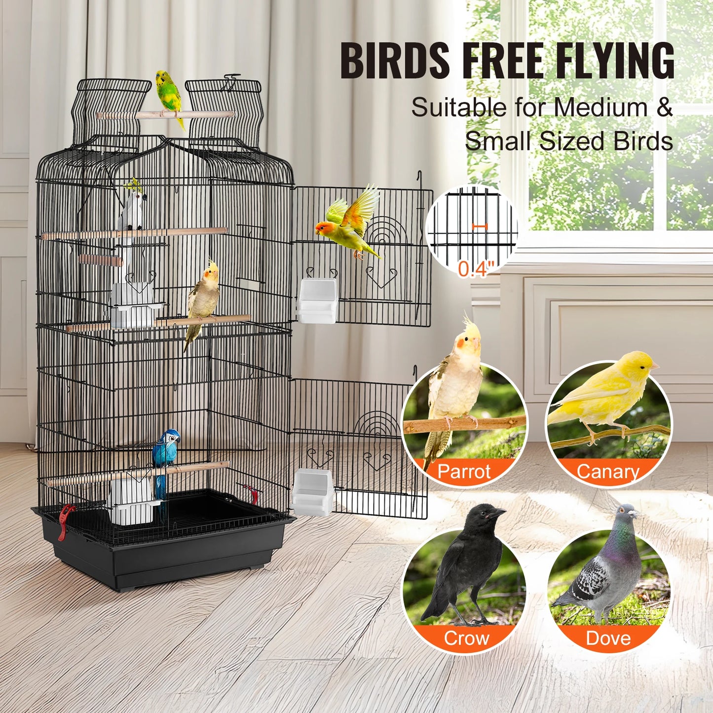 Convertible Top Bird Cage