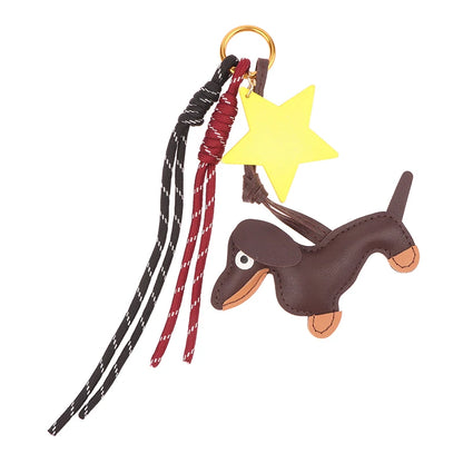 Leather Sausage Dog Keychain