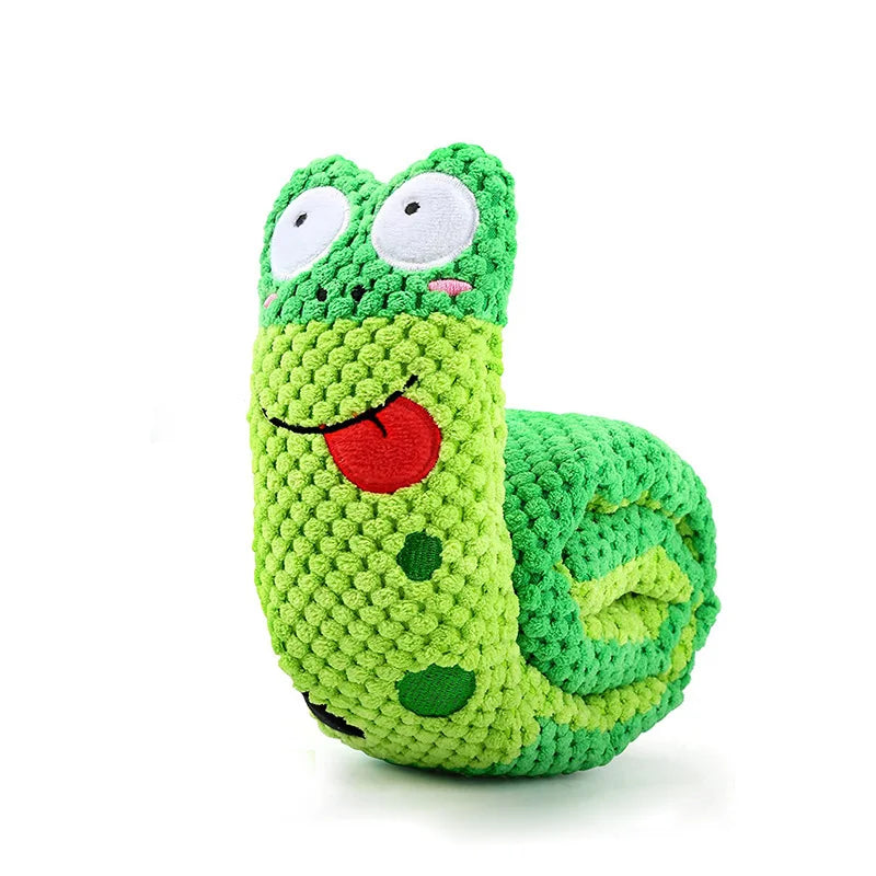 Indestructible Plush Squeaky Snail for Small Dogs
