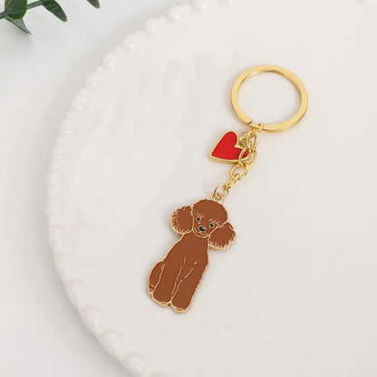 Metal Teddy Poodle Keychain